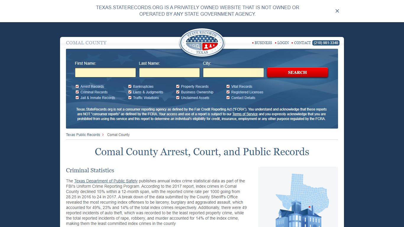 Comal County Arrest, Court, and Public Records